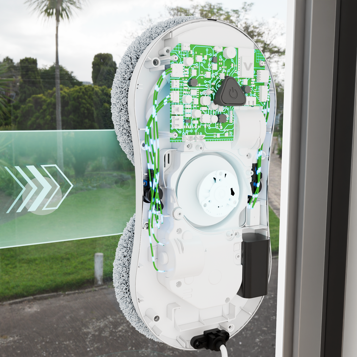 Vue intérieure et qualité de fabrication, robot lave vitre S+